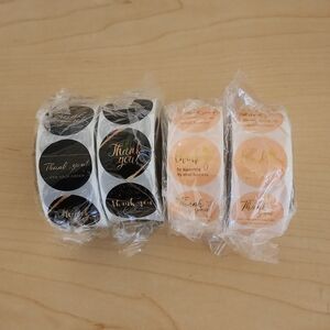 2000 Thank You Stickers 500 Each Roll / 4 Rolls Shipping Supply